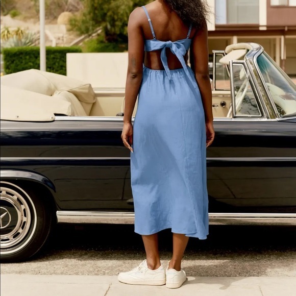 Reformation Starfruit Line Dress Blue - Picture 3 of 9